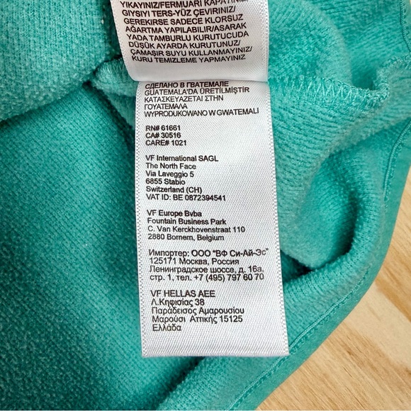 The North Face Fave Half Dome Pullover Hoodie L Women’s Agate Green Heather/Ambr - Picture 6 of 8